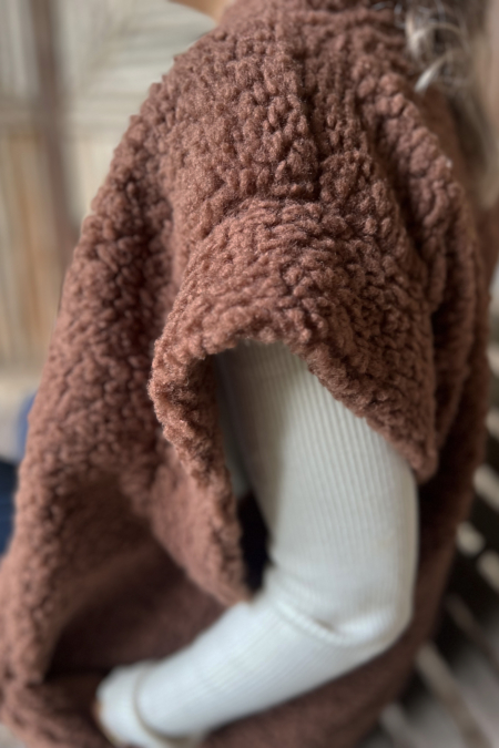 Teddy gilet bruin