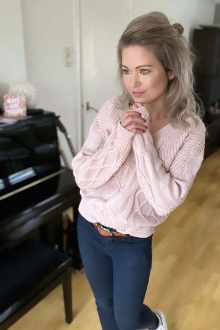 Braided Pink Sweater