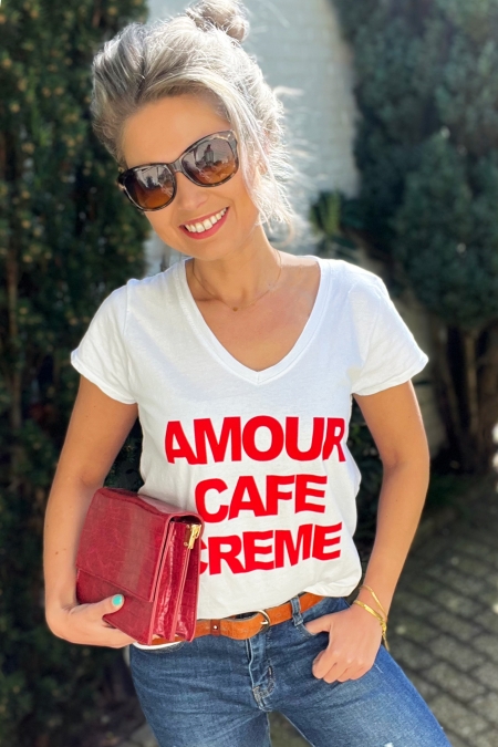 Amour Cafe T-Shirt Rood
