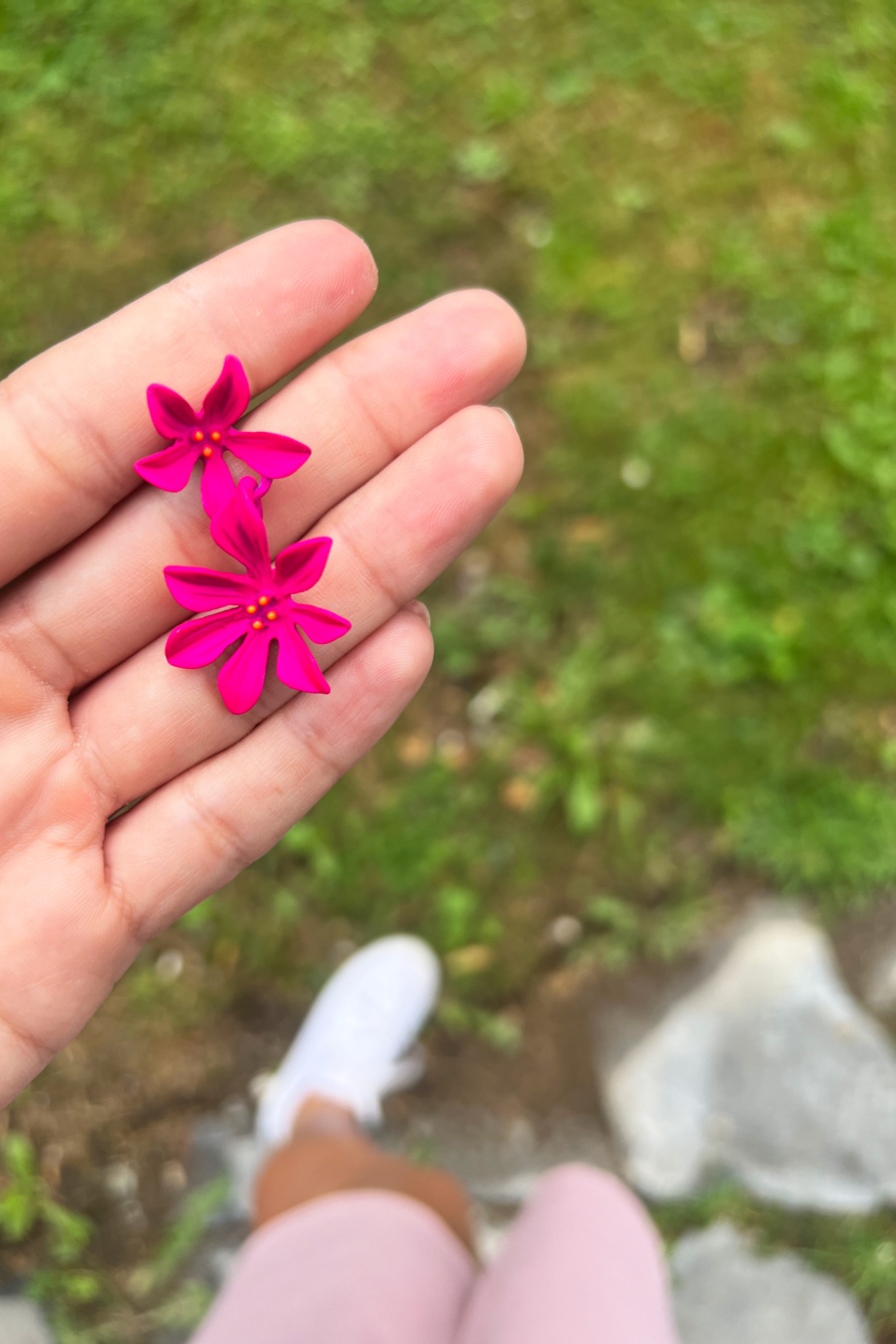 Flower Pink Oorhanger