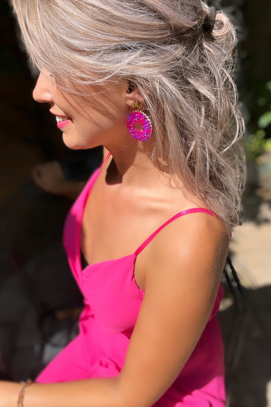 Lise oorhanger roze