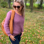 Fijngebreide trui paars