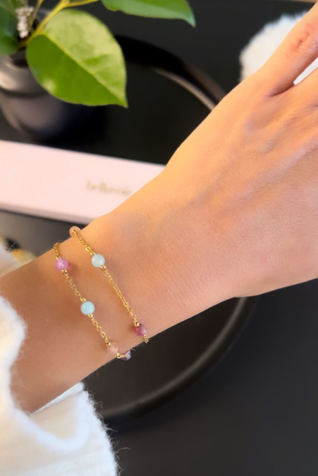 Dubbele Armband met Pastelstenen