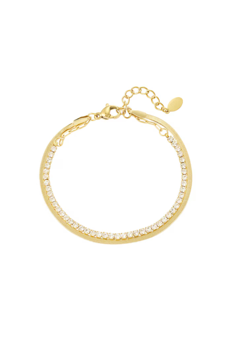 subtiele armband met strass steentjes