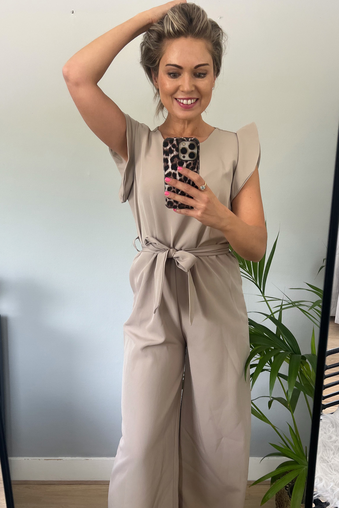 Jumpsuit Wideleg Beige