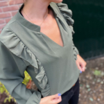 Olijfgroene blouse