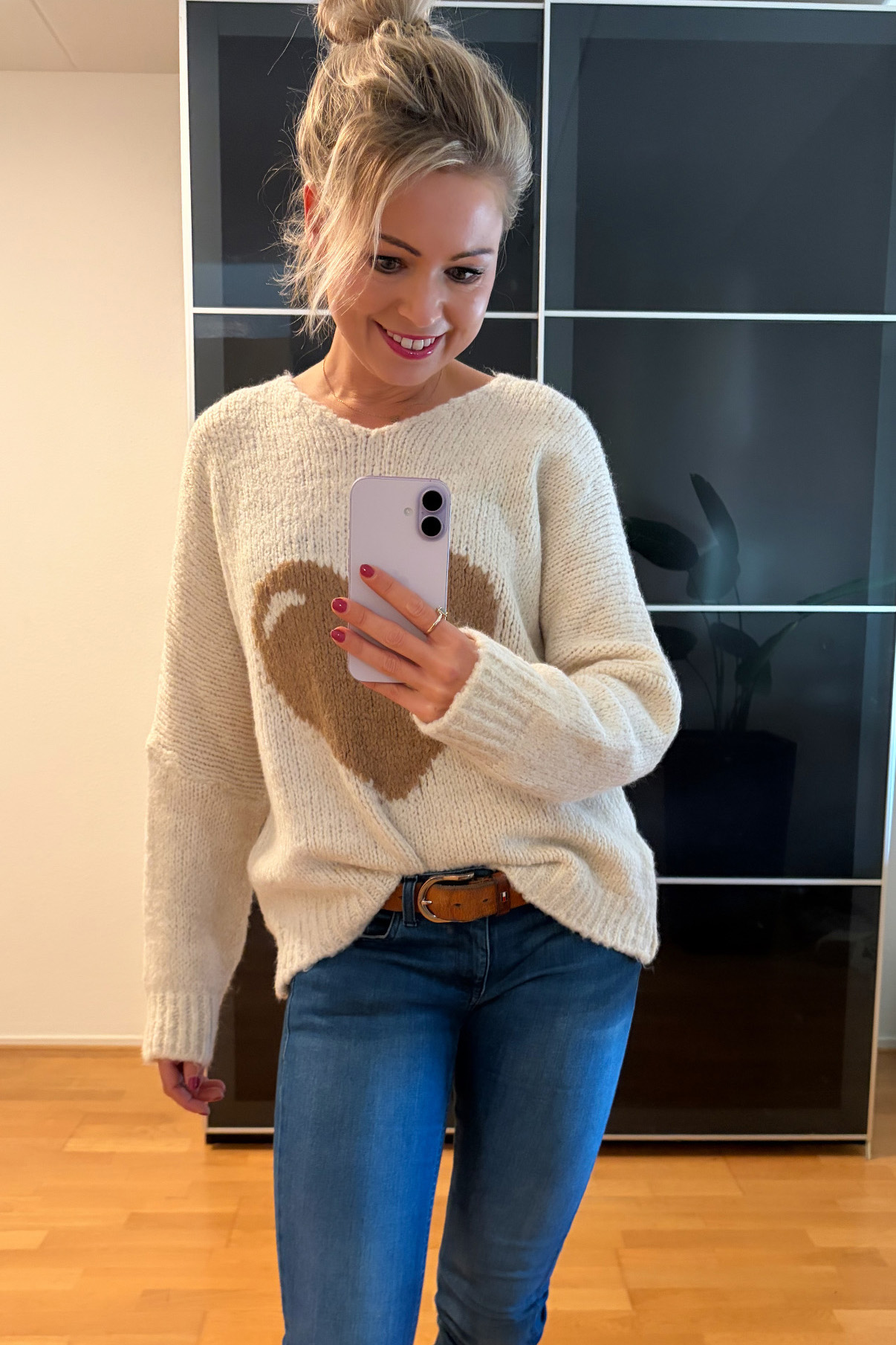 Gebreide trui met hart